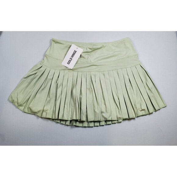 Gold Hinge Pleated Tennis Skirt Skort Women Size Medium NWT Athletic Pickleball - Picture 1 of 7